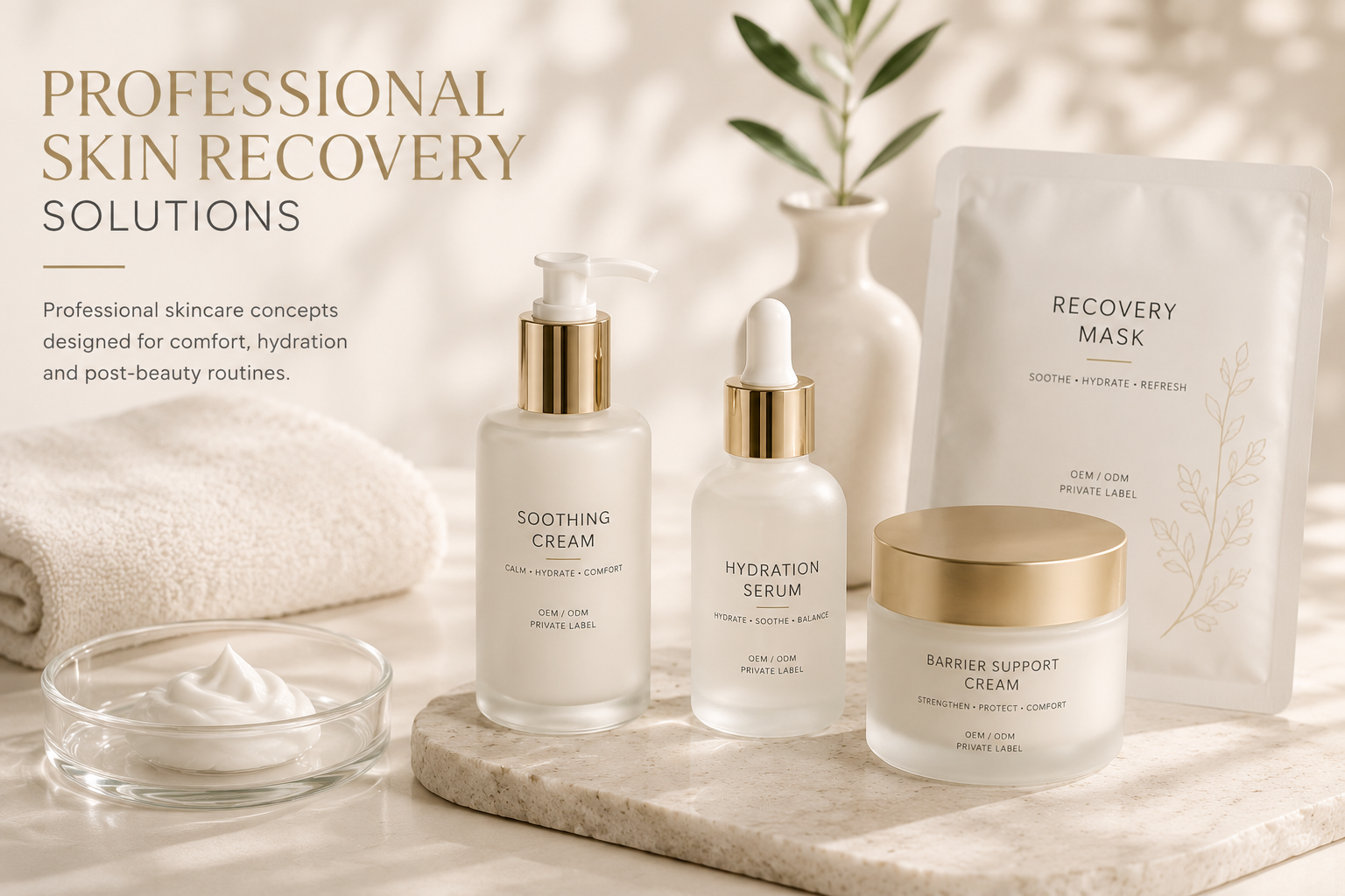 Clinic aftercare and barrier repair skincare concepts for beauty salons and aesthetic clinics